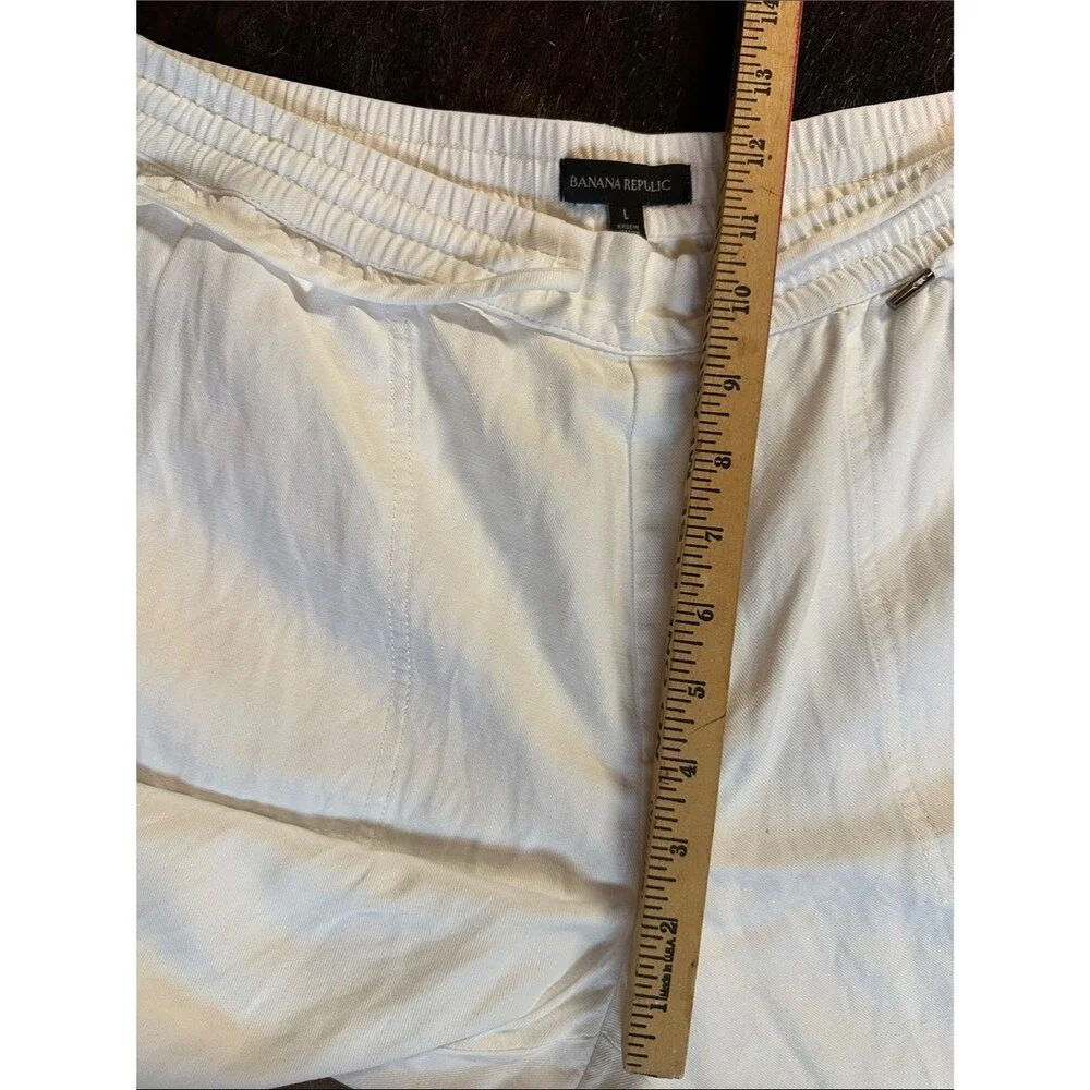 Banana Republic White Linen Blend Pants, 24